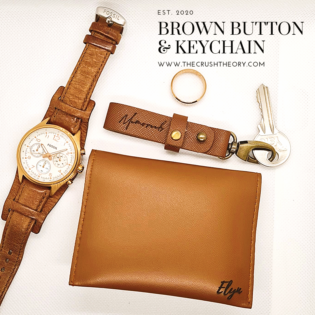 2 Button Wallet with Keychain Gift Box